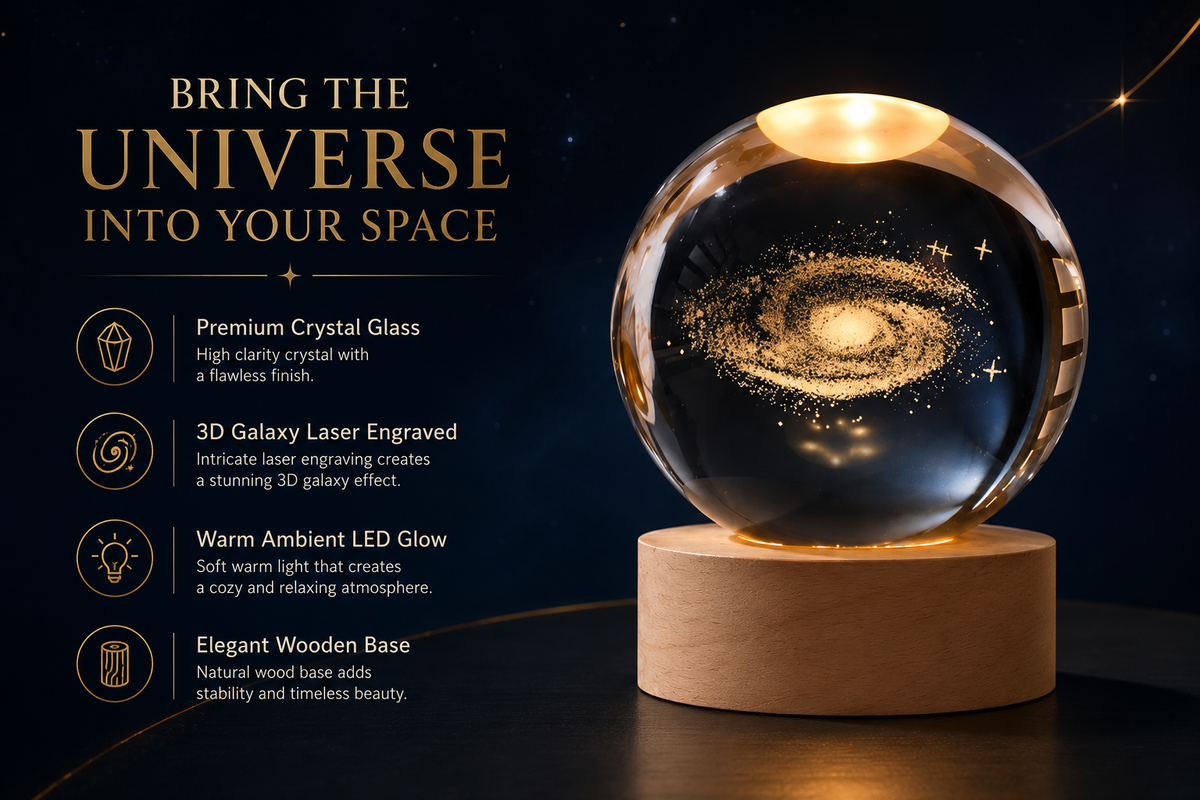 LumaSphere Crystal Ball Decorative LED Lamp – 3D Ambient Night Light for Home