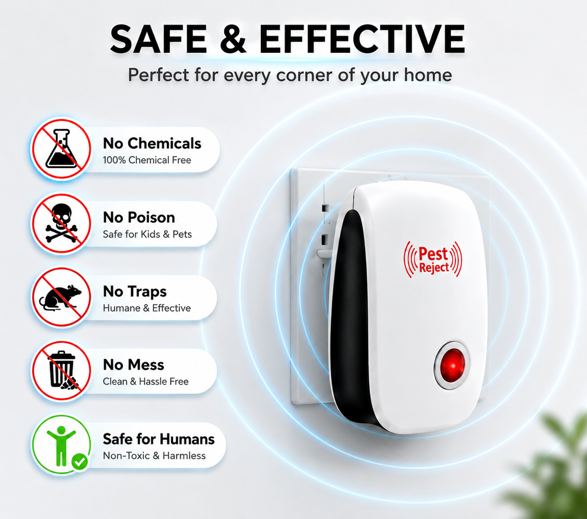 Home Pest & Rodent Repelling Aid for Mosquito, Cockroaches, Ants Spider Insect Pest Control Electric Pest Solution (Pack of 2)